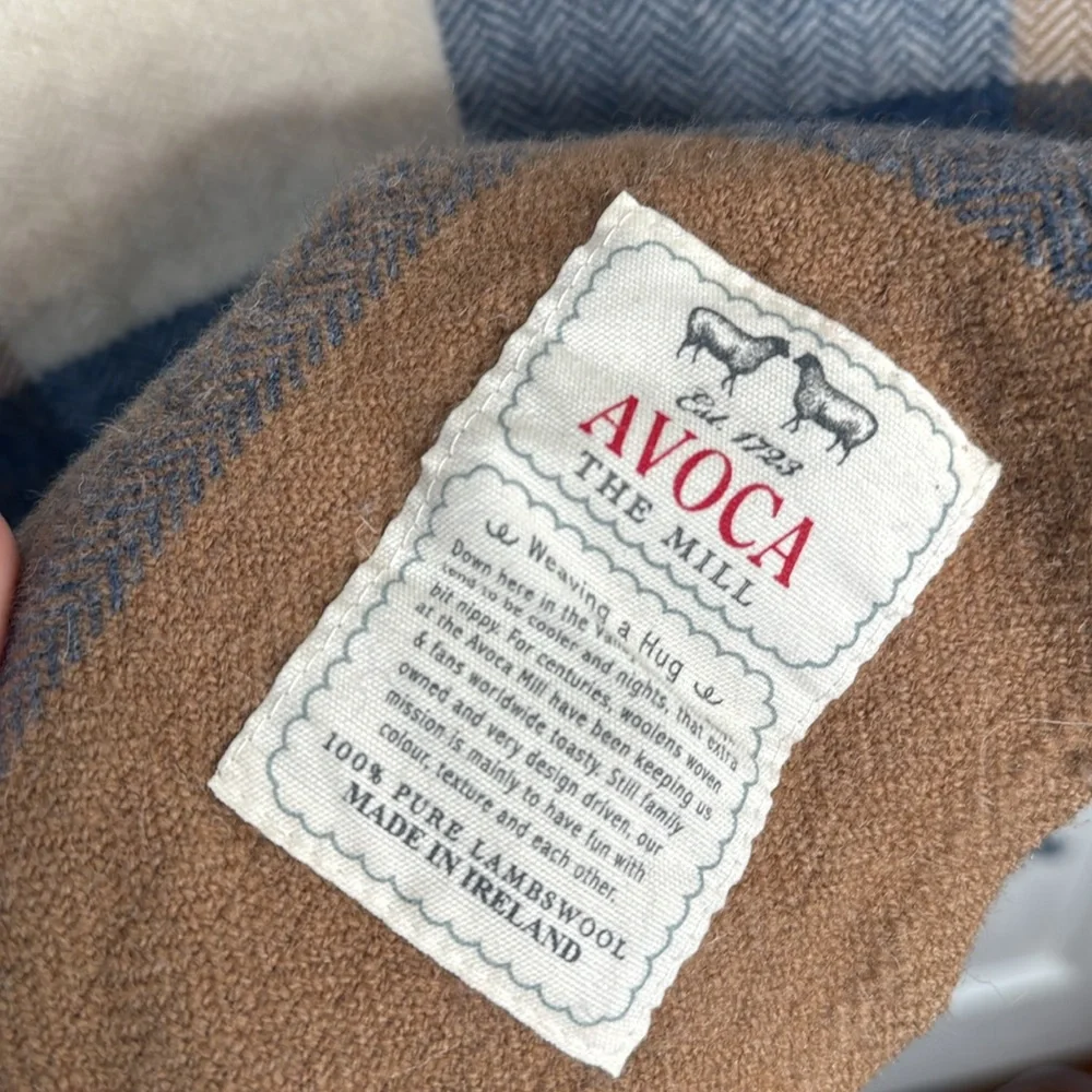 Avoca The Mill 100% Pure Lambswool Plaid Made in Ireland Fringed Throw Blanket